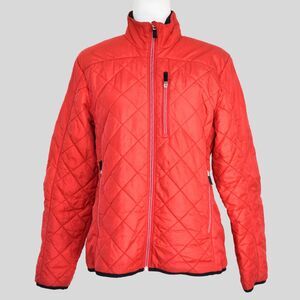 LAND'S END Women's Red Puffer Jacket Size M